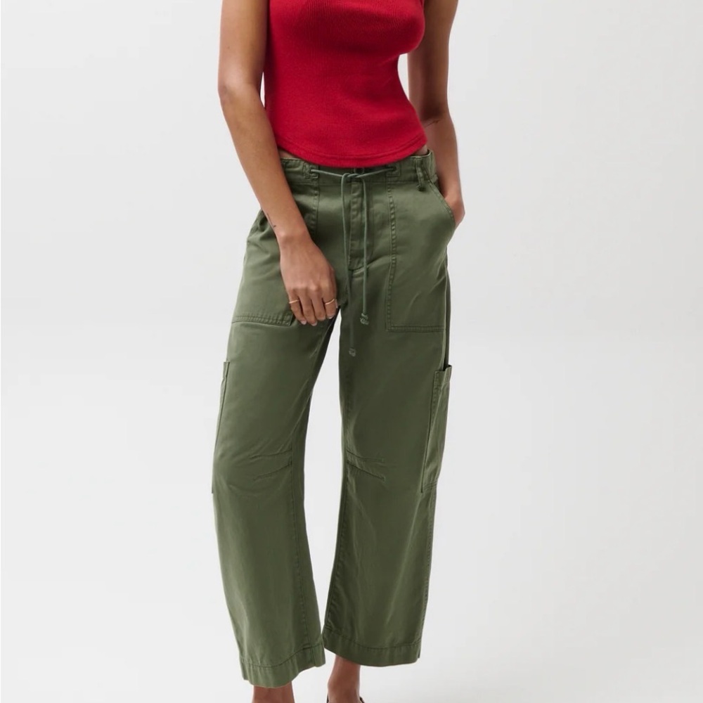 pistola Olive Green Sabrina Curved Utility Pants